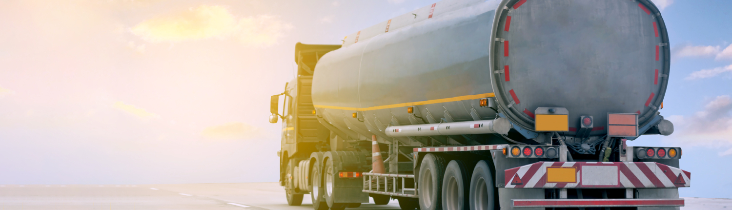 Gas Truck on highway road with tank oil container | Carbellus